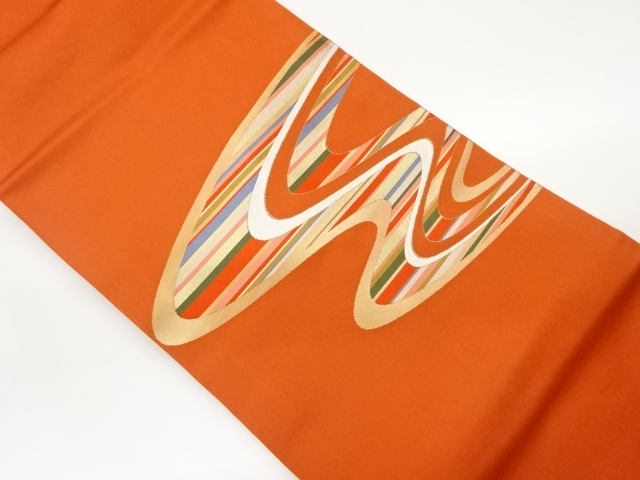 曲線模様織出し名古屋帯